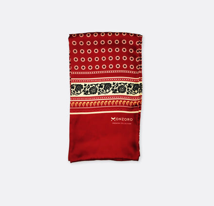 Maroon & Gold Reversible - Silk Men Scarf by Monzoro – view 2