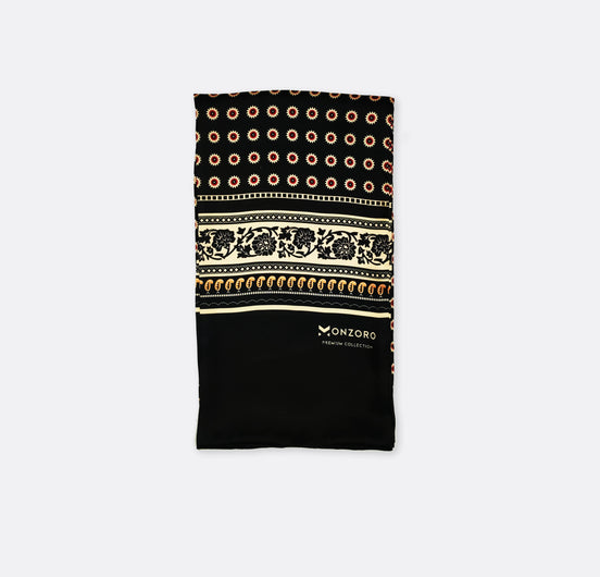 Black & Gold Reversible - Silk Men Scarf by Monzoro – view 2