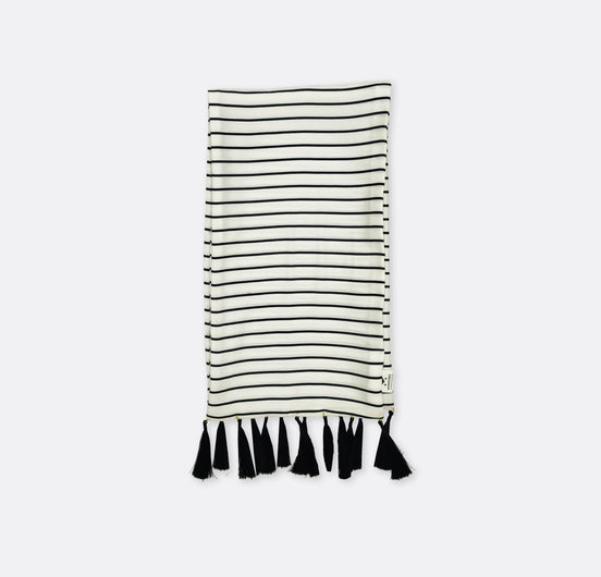 Sleek Black & White Stripes - Silk Men Scarf by Monzoro – view 2