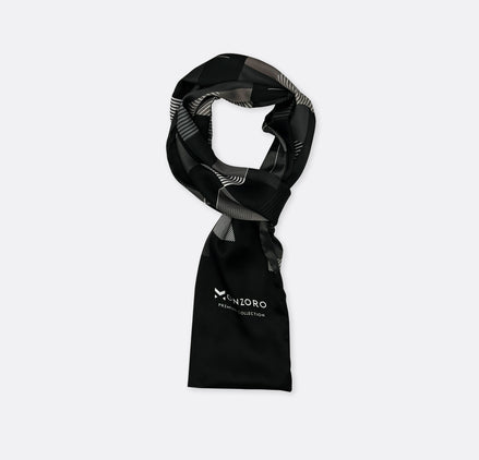 Black & White Abstract - Silk Scarf by Monzoro