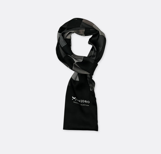 Black & White Abstract - Silk Scarf by Monzoro