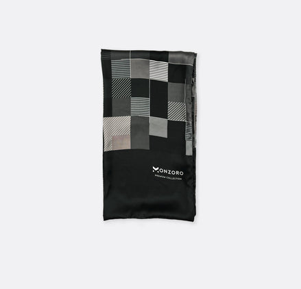 Black & White Abstract - Silk Scarf by Monzoro – view 2