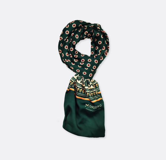 Green & Gold Reversible - Silk Men Scarf