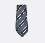 Grey & Purple Regimental Striped Tie