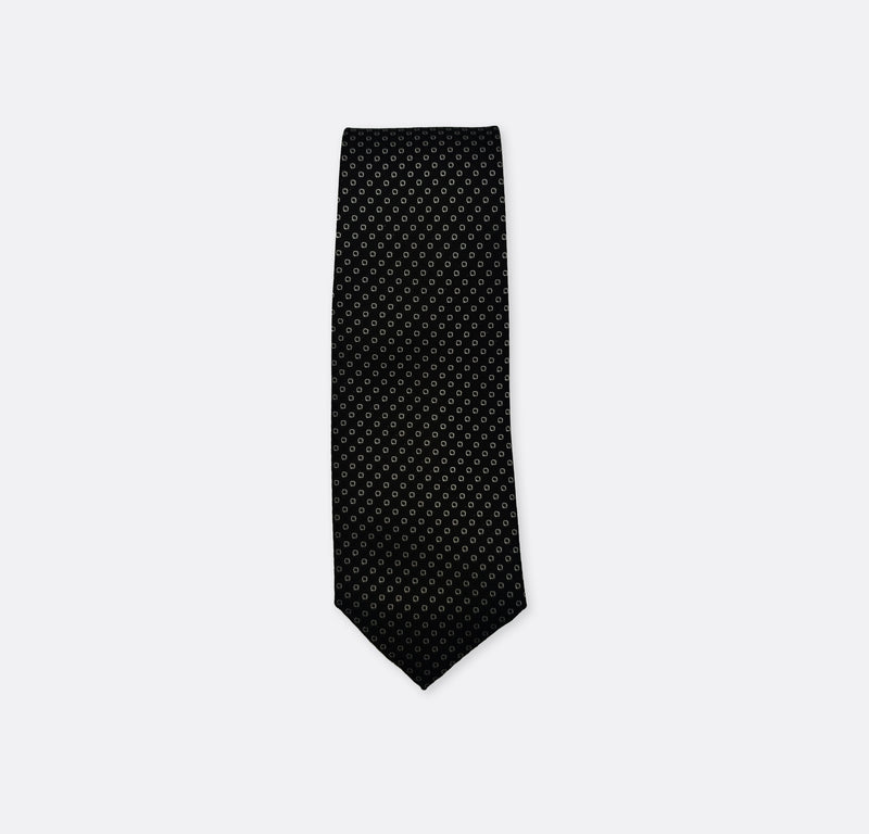 COAL BLACK HOLLOW DOTTED SMART NECK TIES
