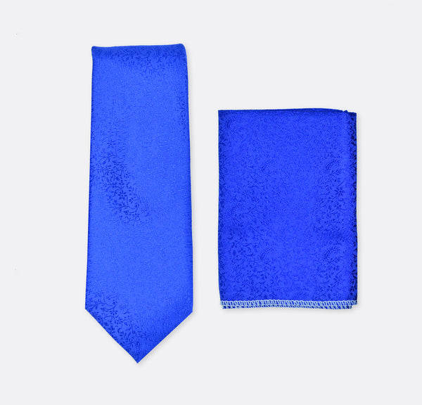 Royal Blue Self Tie & Pocket Square Set
