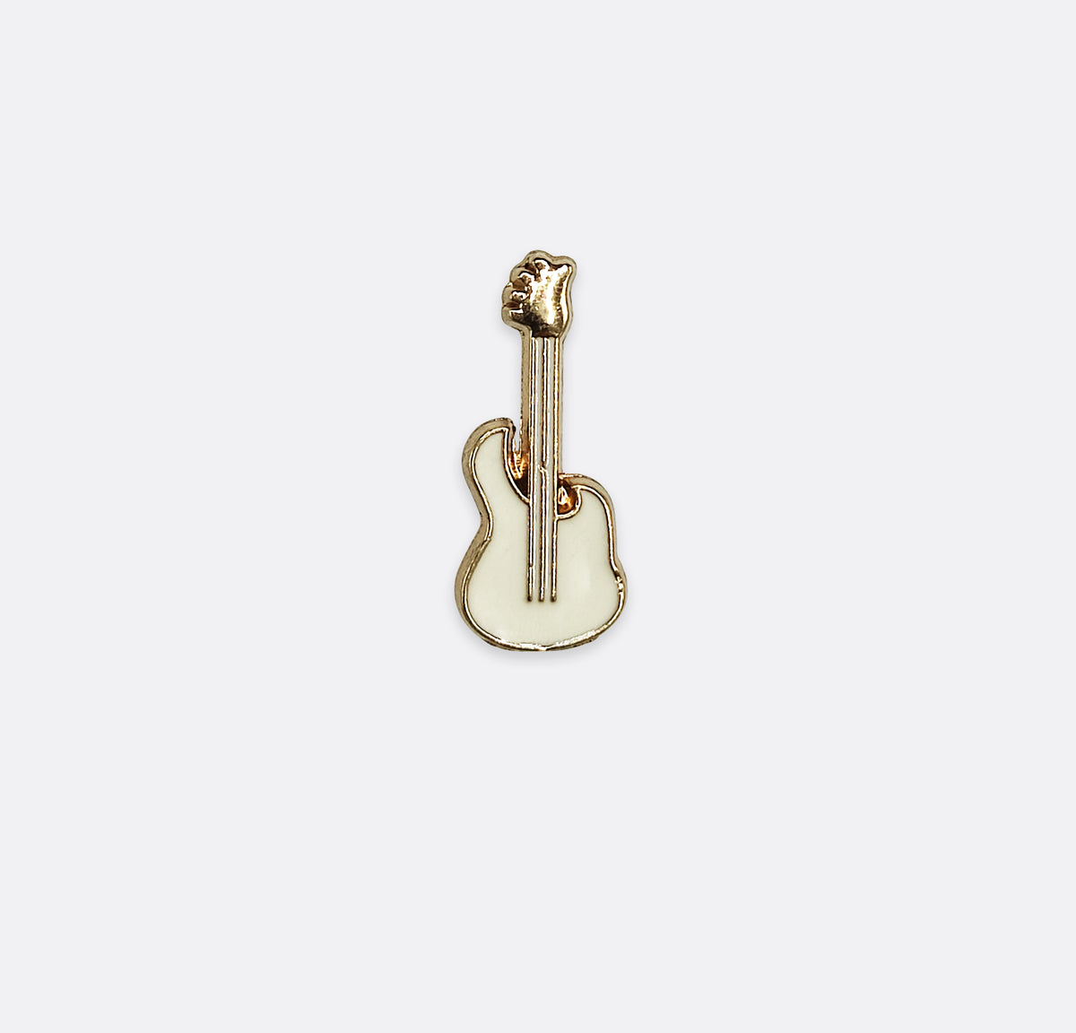 White Guitar Lapel Pin