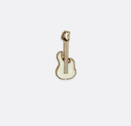 White Guitar Lapel Pin