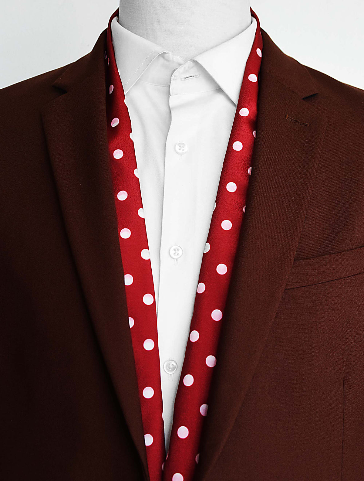 Maroon Dot Polka - Silk Men Scarf by Monzoro – view 5