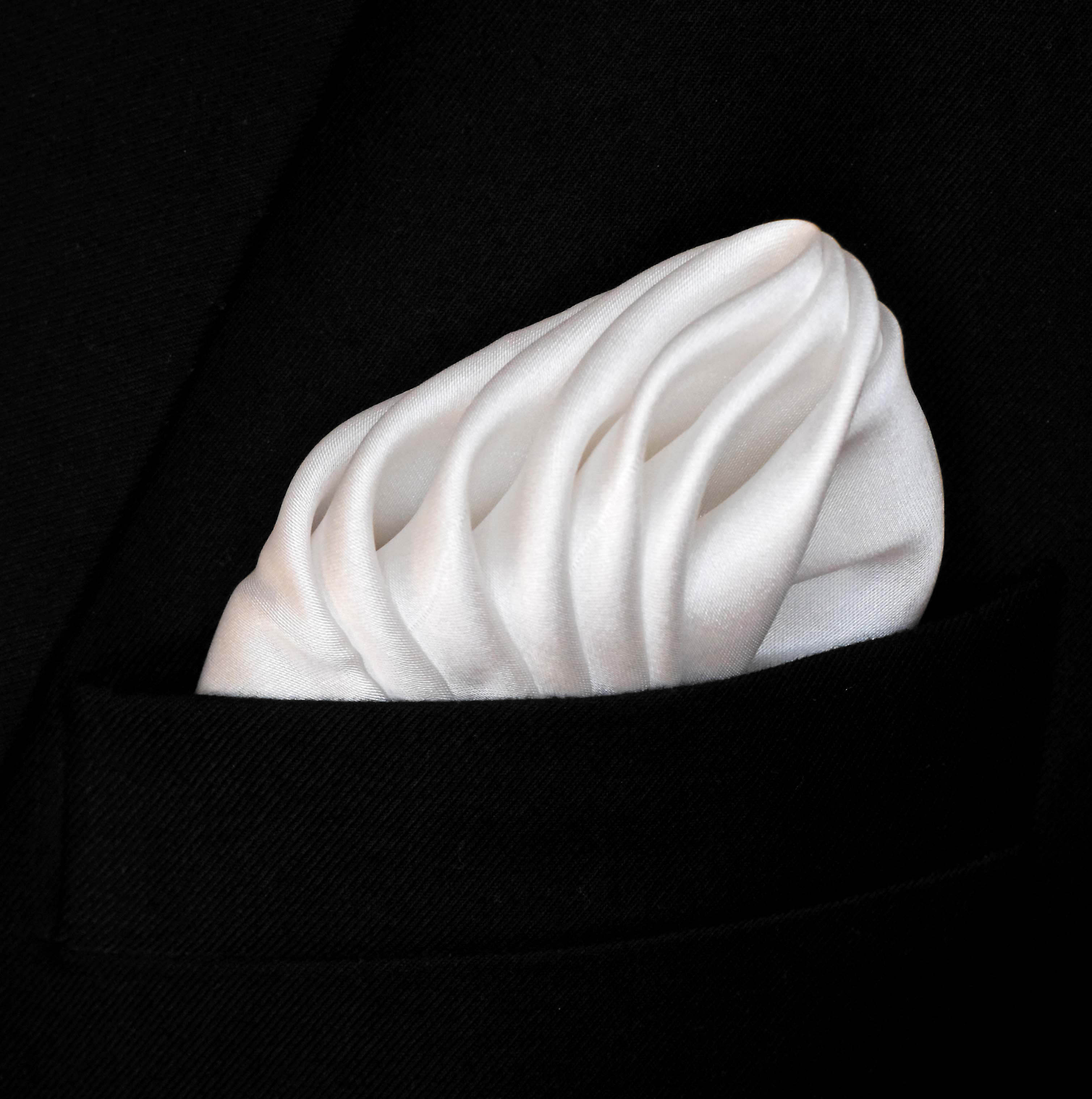 Pearl White Paradigm Silk Pocket Square by Monzoro – view 3