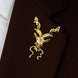 Antique Markhor - Bright Golden Lapel Pin