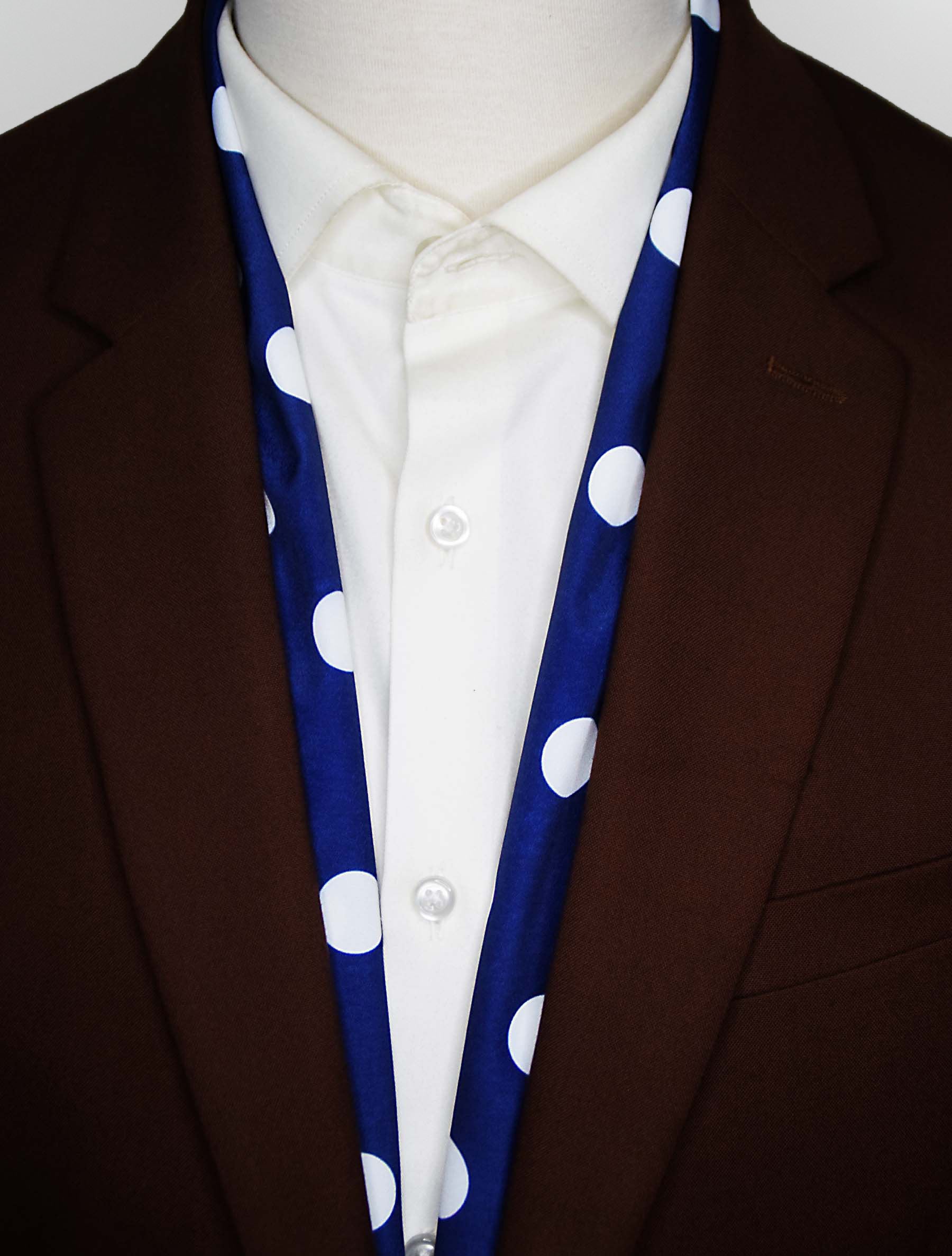Navy Polka - Silk Men Scarf by Monzoro – view 5