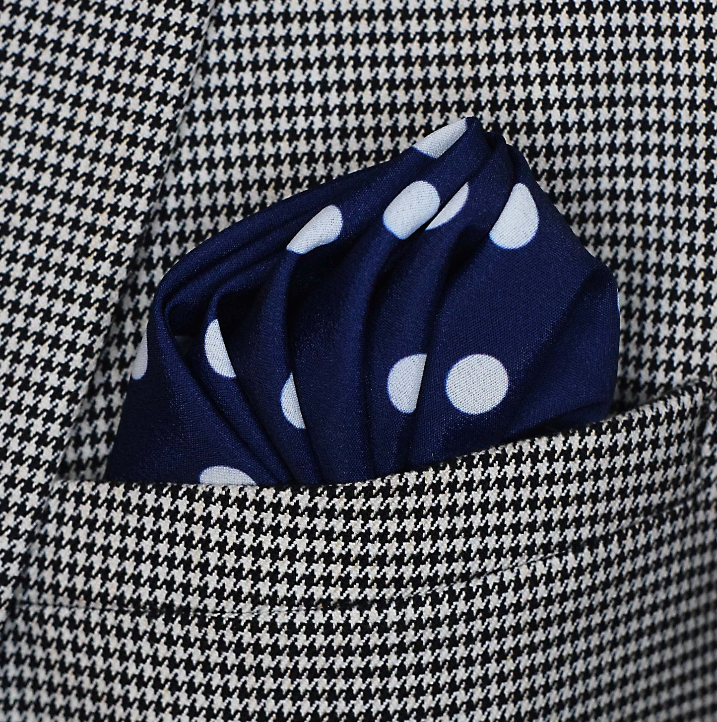 Blue Polka Drops - Silk Pocket Square