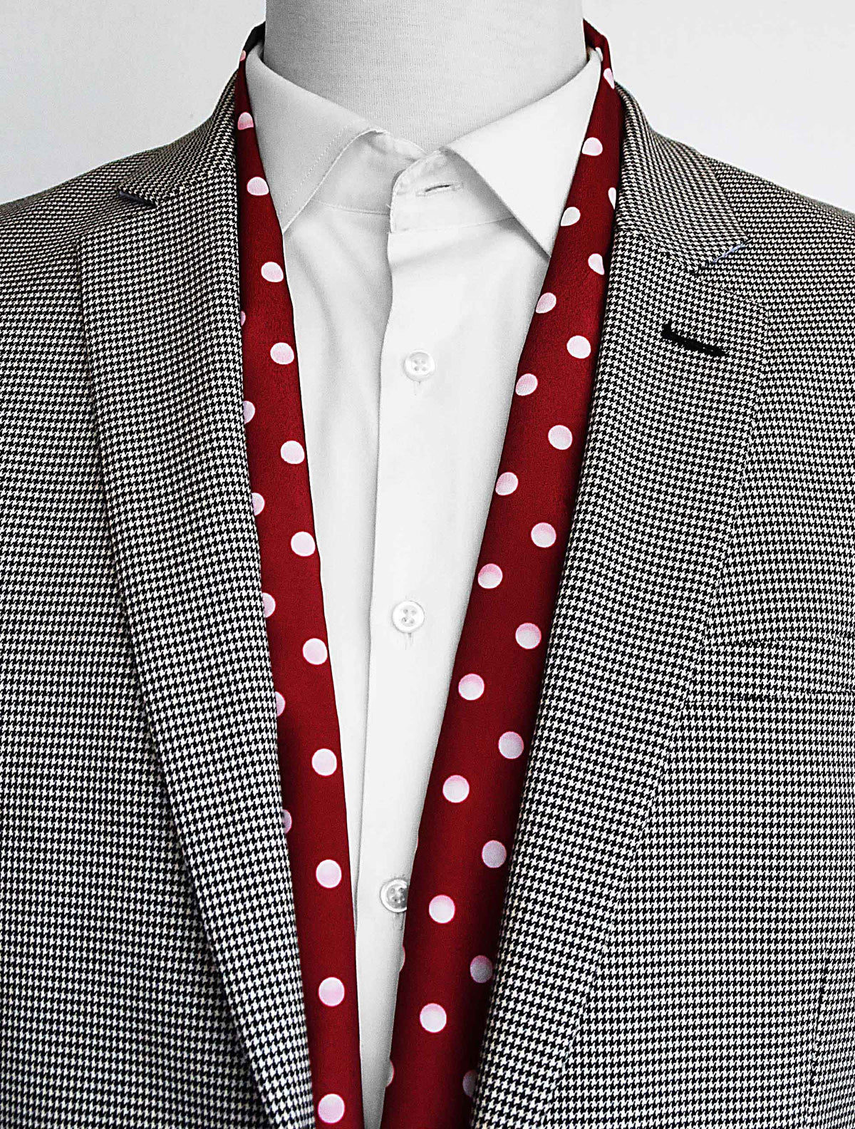 Maroon Dot Polka - Silk Men Scarf by Monzoro – view 7