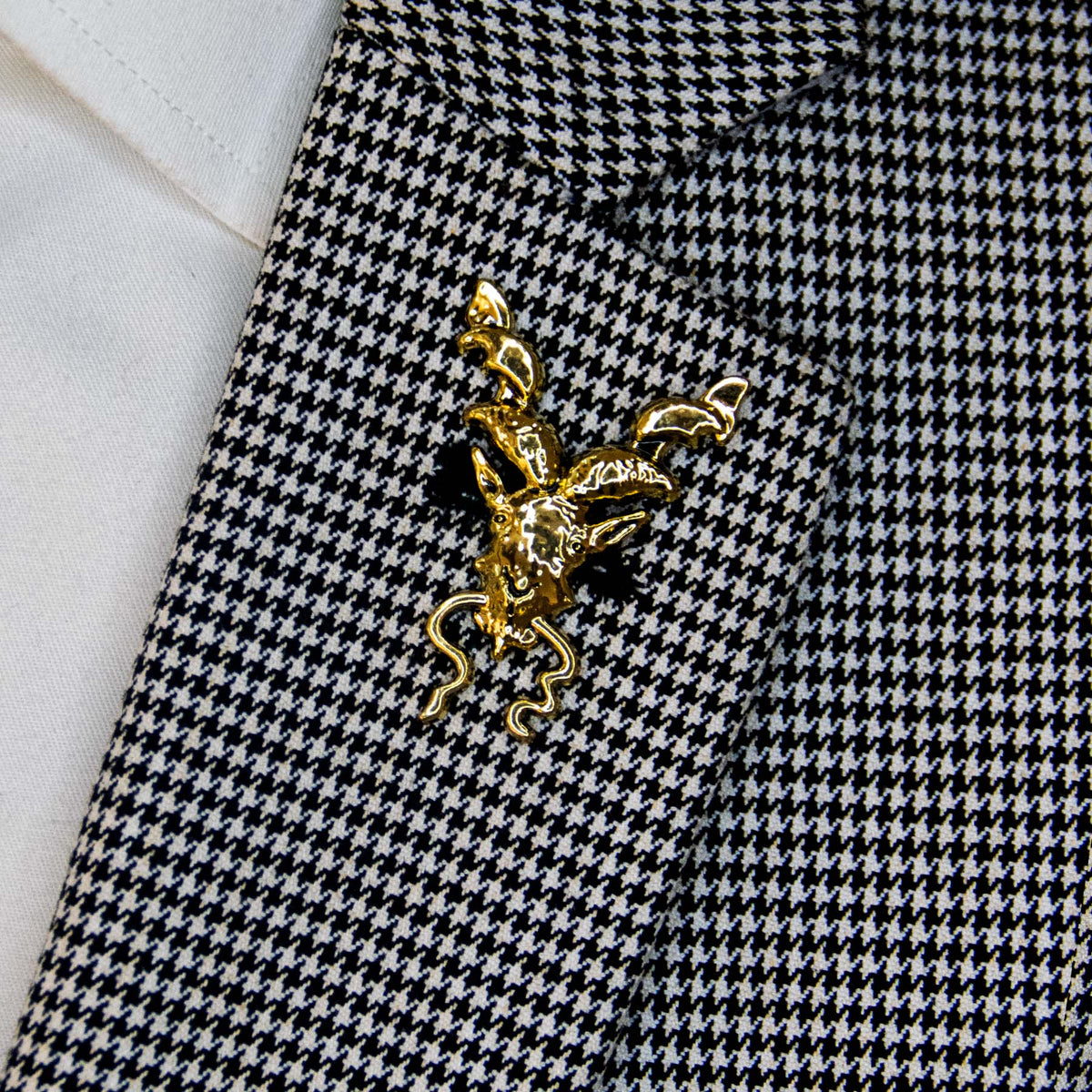 Antique Markhor - Bright Golden Lapel Pin