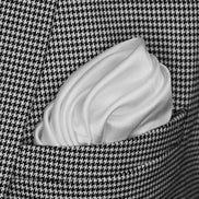 Pearl White Paradigm Silk Pocket Square by Monzoro – view 4