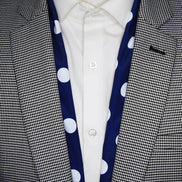 Navy Polka - Silk Men Scarf by Monzoro – view 6