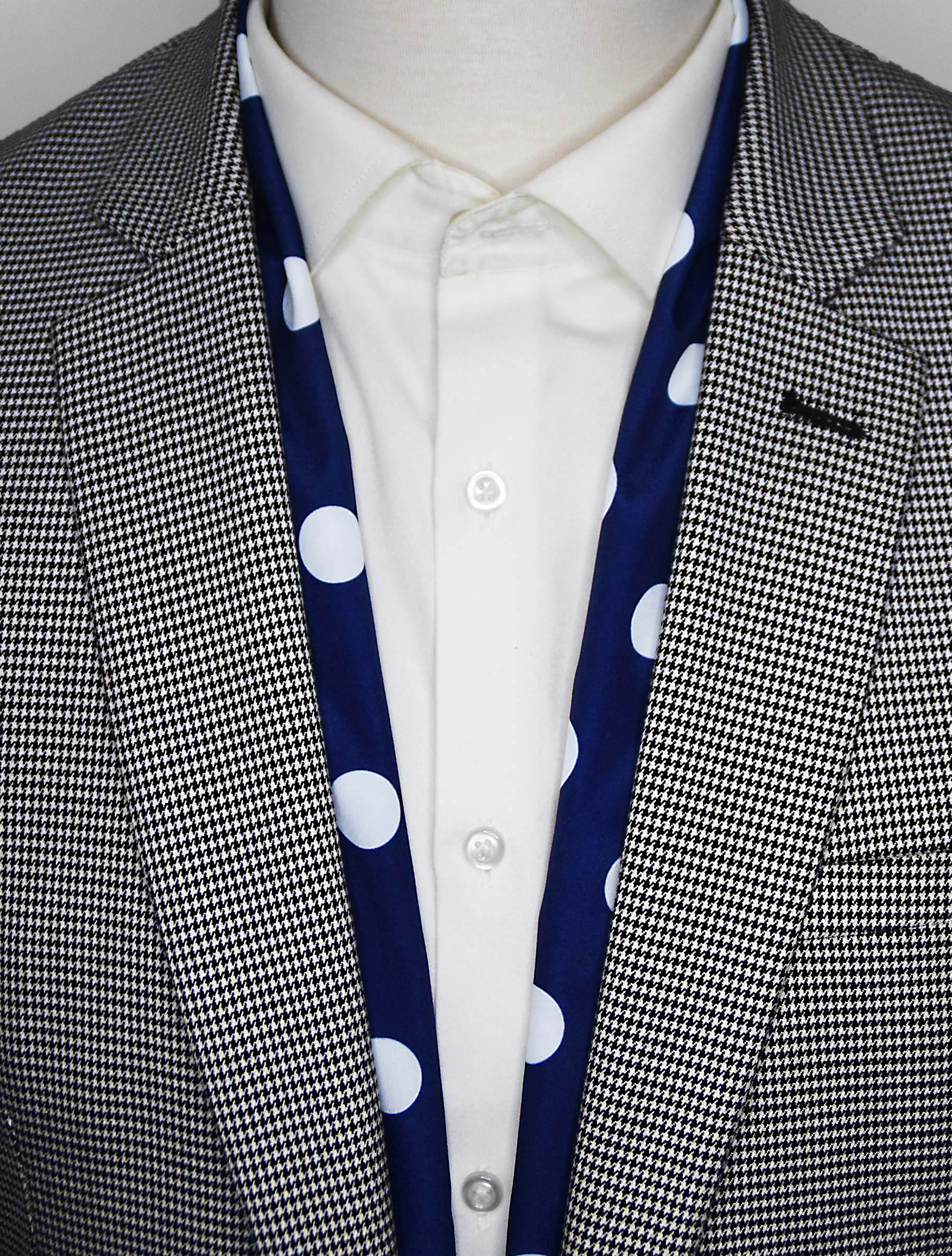 Navy Polka - Silk Men Scarf by Monzoro – view 6