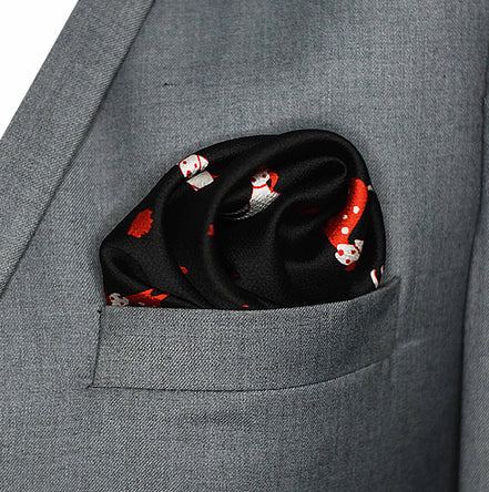 Black Dalmatian Silk Pocket Square by Monzoro – view 5