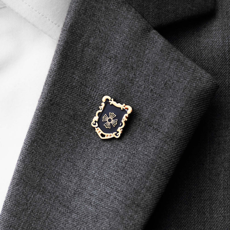 IRON CROSS KNIGHT SHieLD – BLUE AND GOLD LAPEL PINS