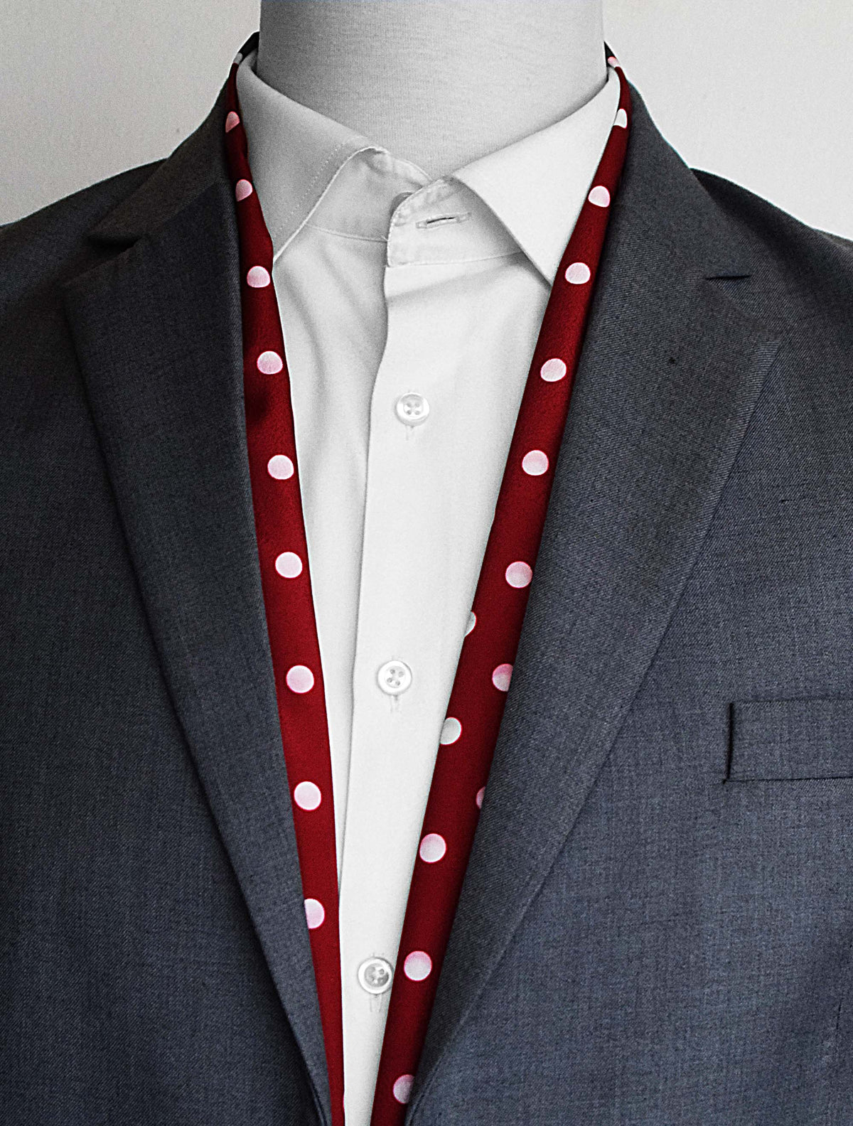 Maroon Dot Polka - Silk Men Scarf by Monzoro – view 6