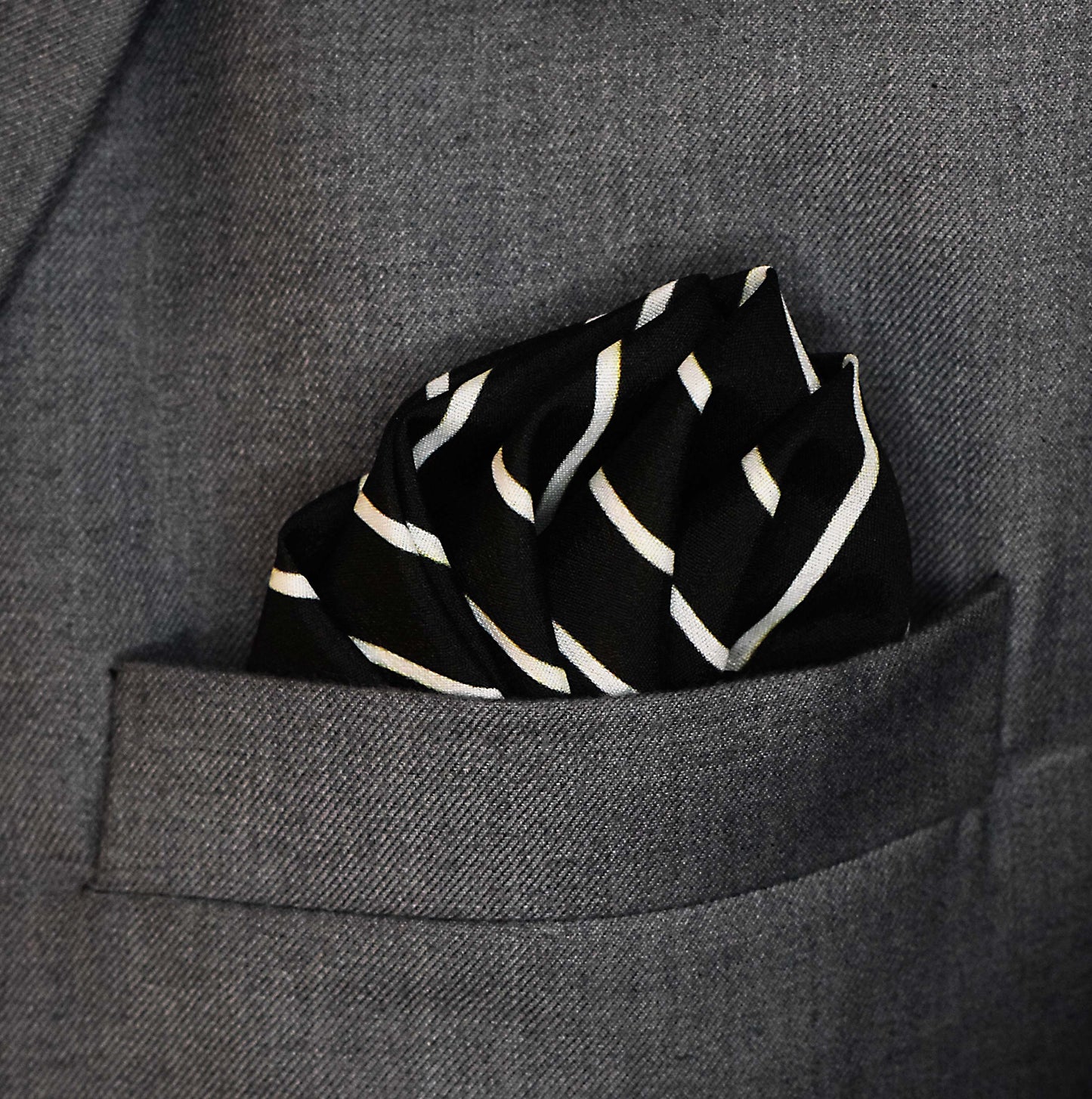 White Cane Crow Silk Pocket Squares