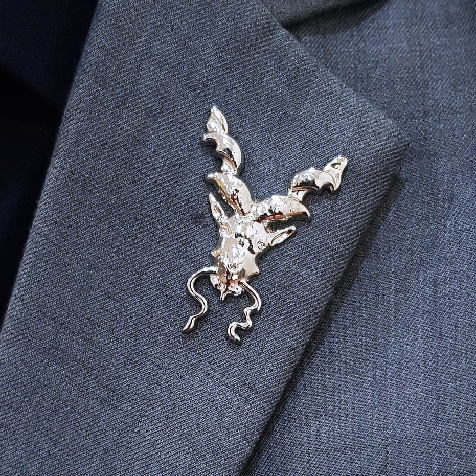 Antique Markhor - Silver Lapel Pin