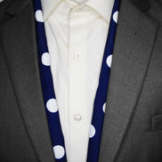 Navy Polka - Silk Men Scarf by Monzoro – view 7