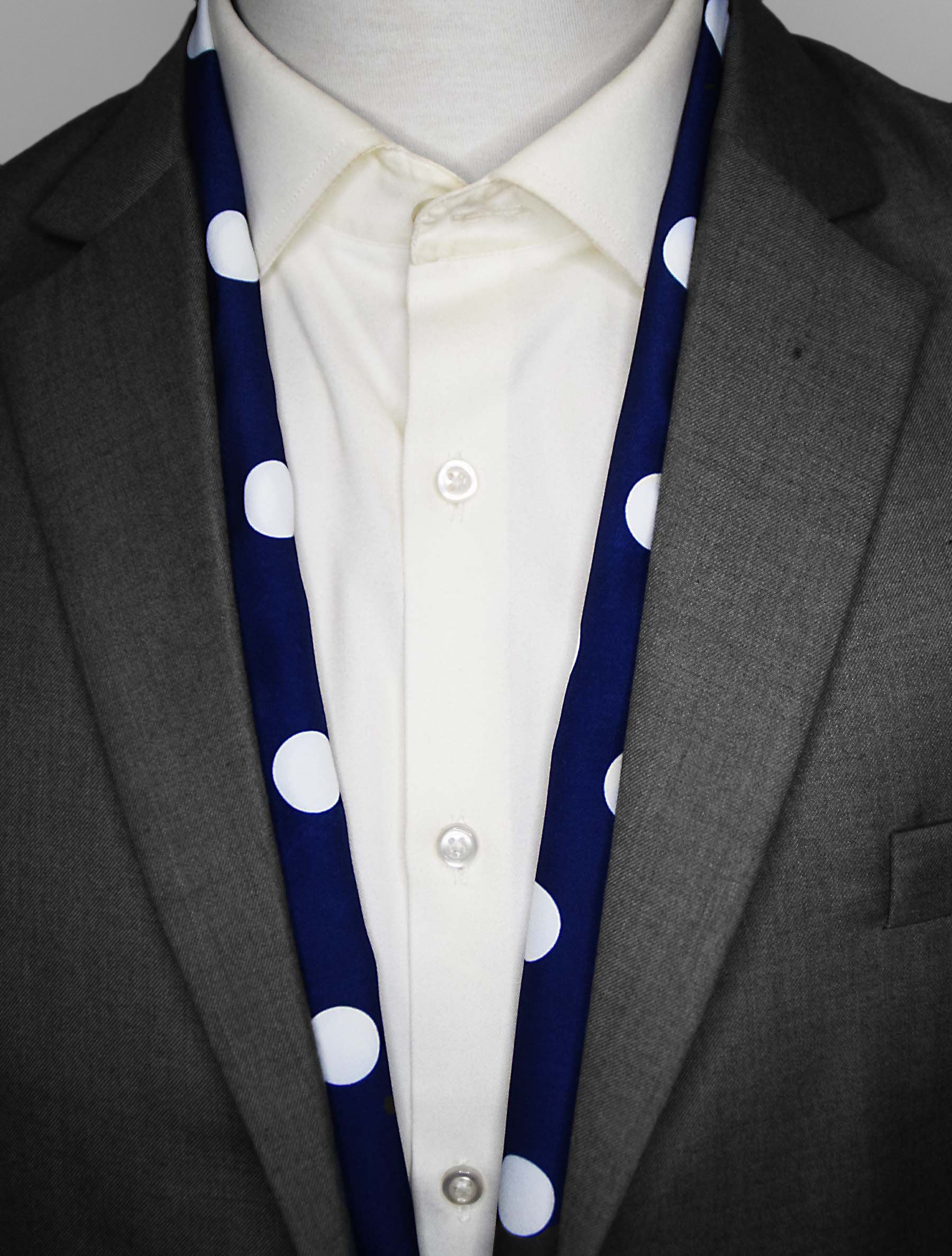 Navy Polka - Silk Men Scarf by Monzoro – view 7