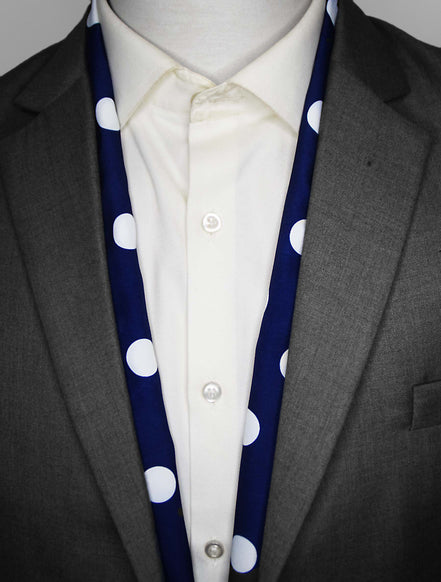 Navy Polka - Silk Men Scarf by Monzoro – view 7