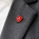 Classic Knight Shield Red and Gold Lapel Pin