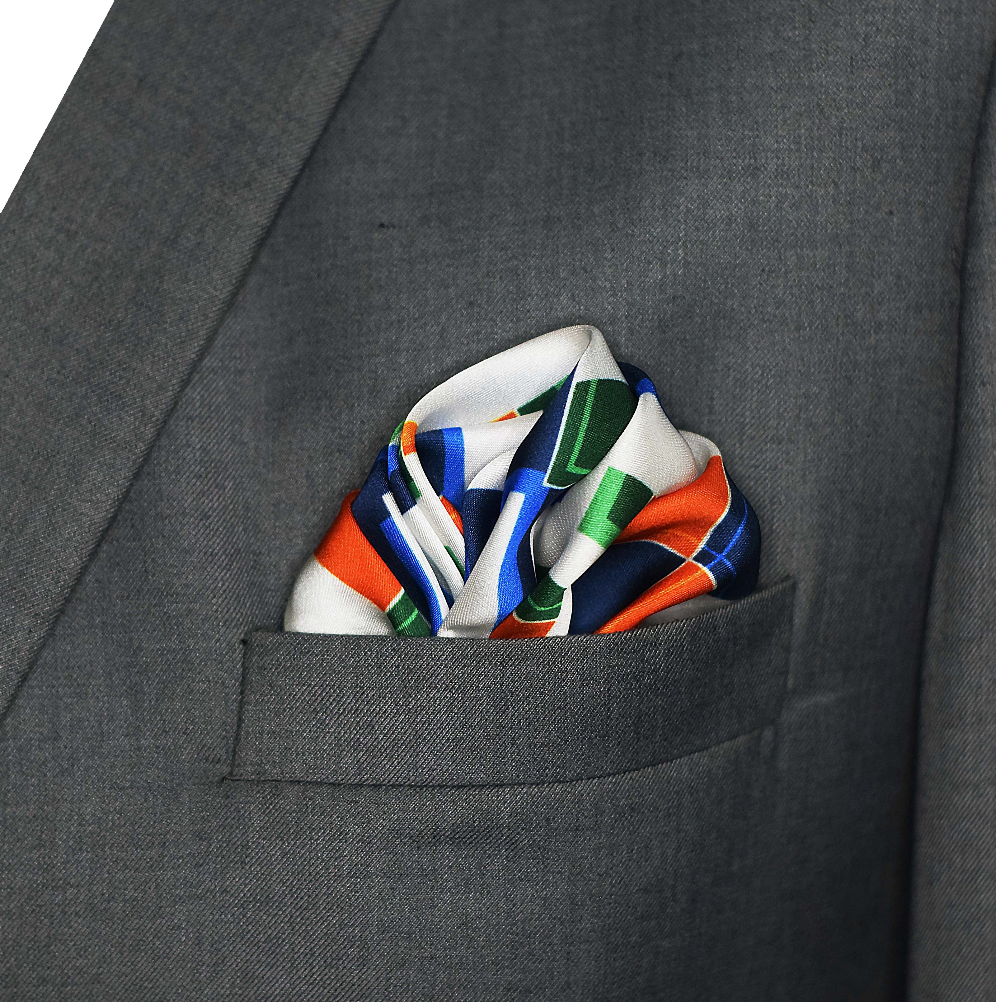 Techno Illusion – Silk Pocket Square by Monzoro – view 5
